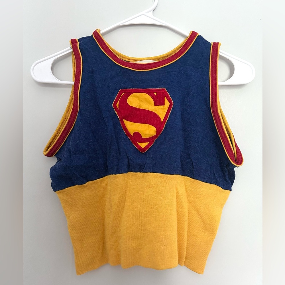Vintage 1960s Elaine Post Superman Tank, Size M
